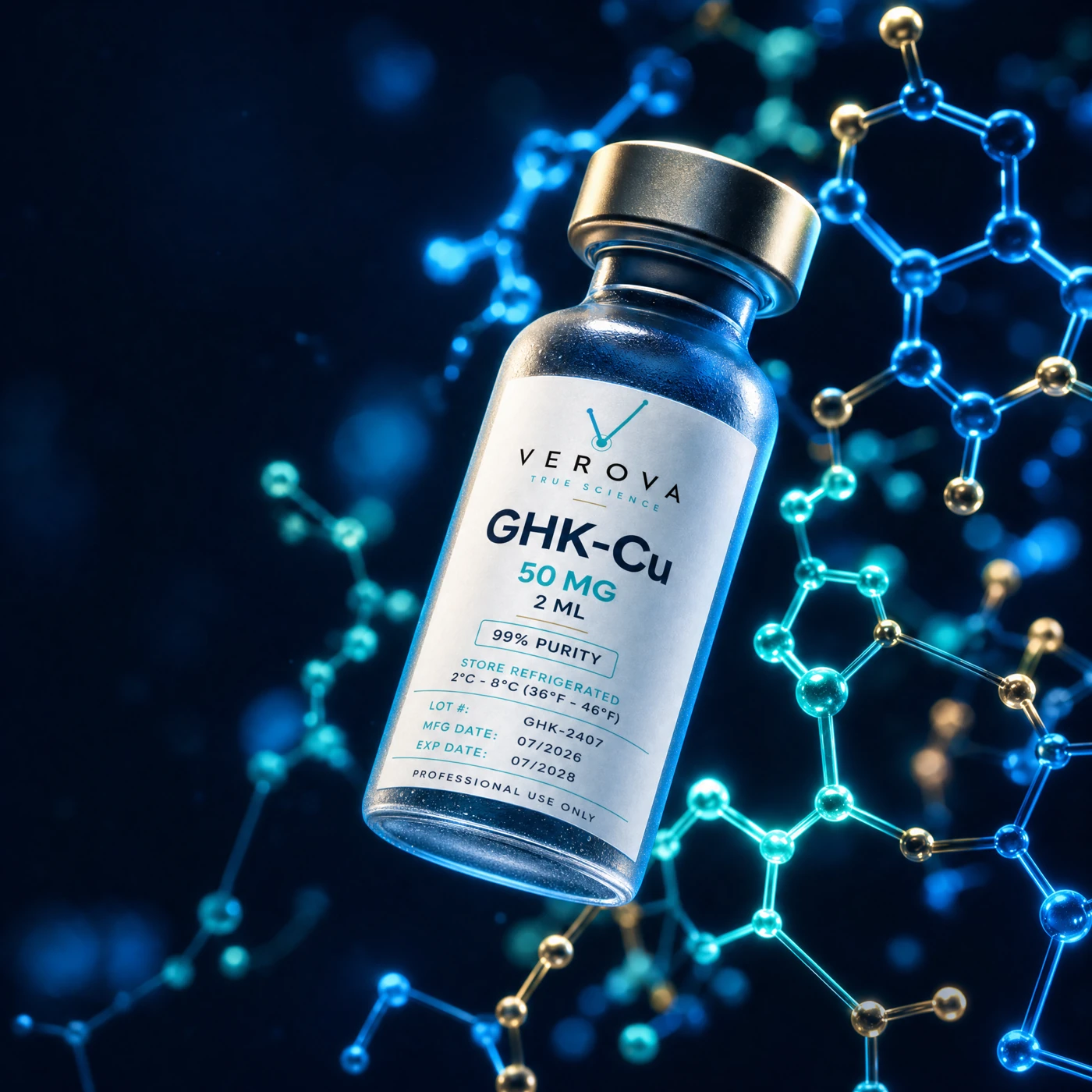 VEROVA GHK-Cu research peptide vial